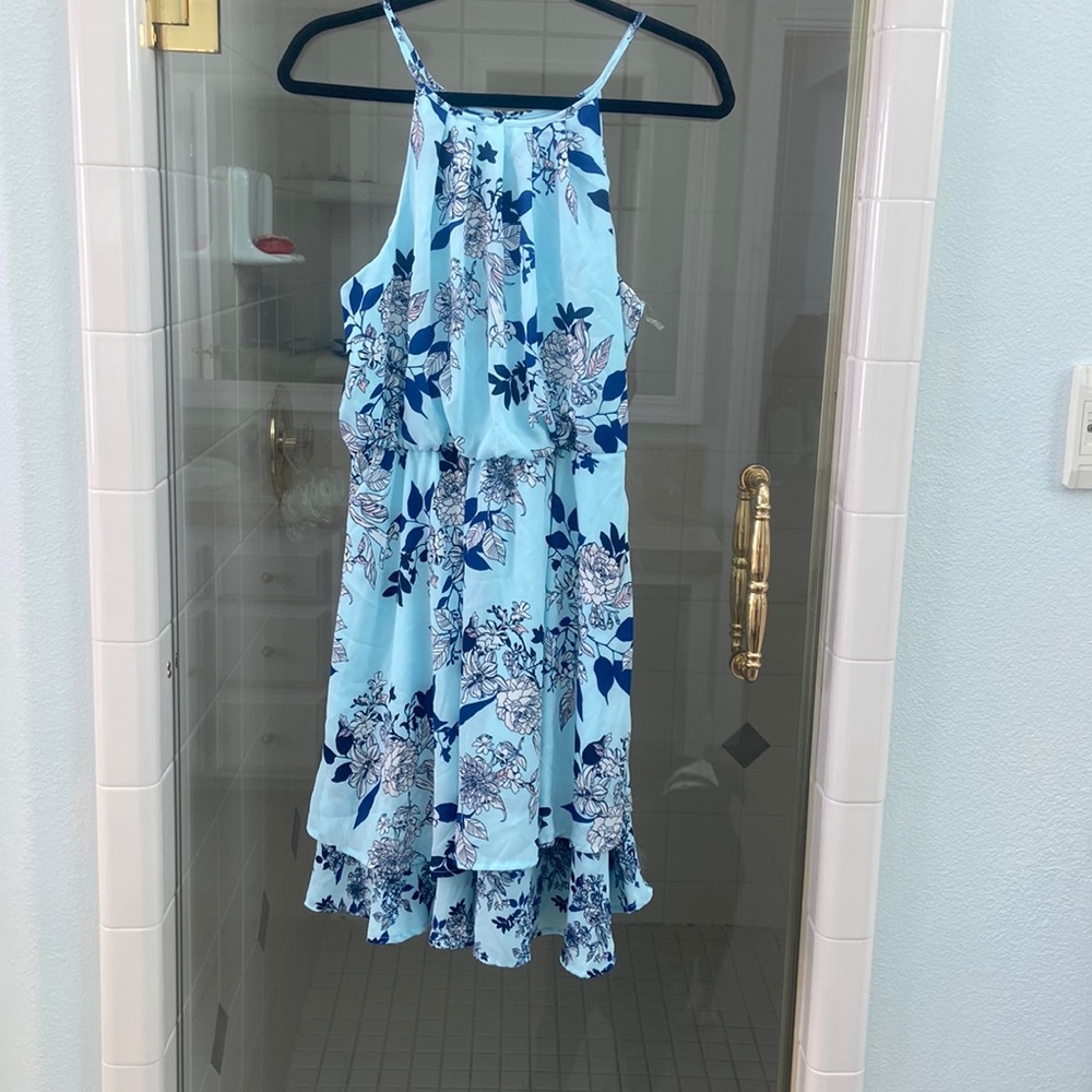 Brand newLight blue floral print dress